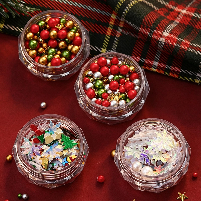 6-Grid Festive Nail Gems Set Christmas Nail Art Decoration